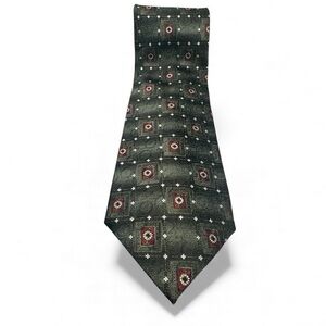 Vintage Alexander Lloyd 100% Silk Geometric Medallion Tie X Long 4x62 Charcoal